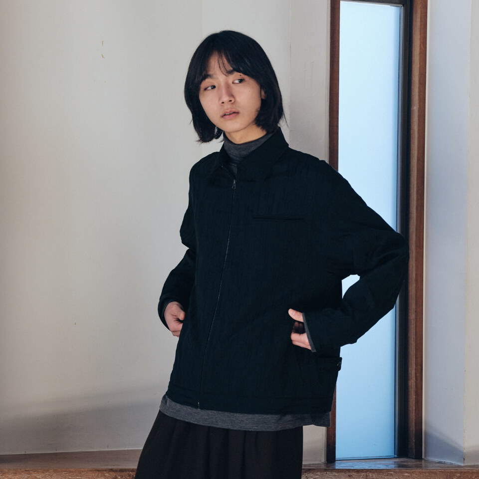 MLN1106-262 條紋寬版外套 unisex pouring jacket