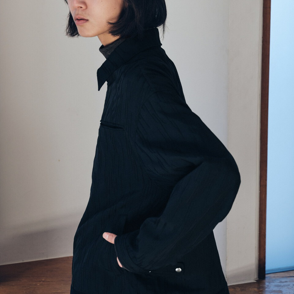 MLN1106-262 條紋寬版外套 unisex pouring jacket