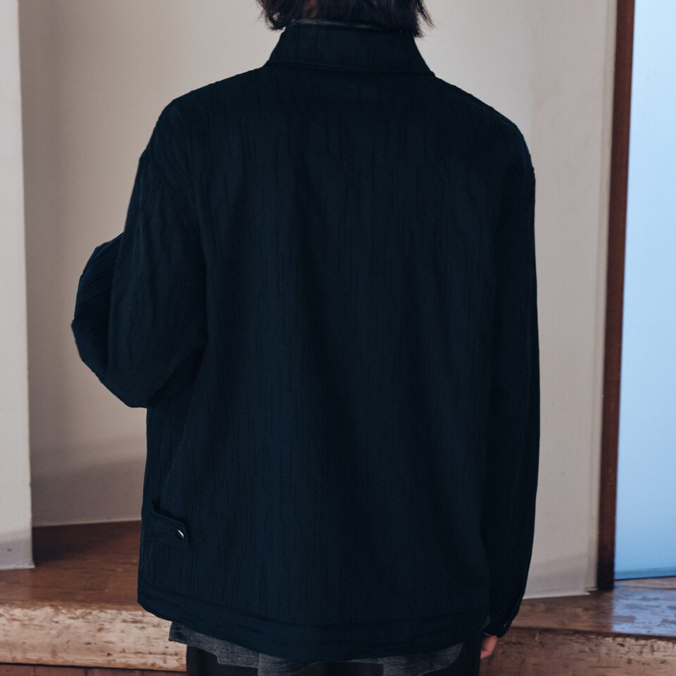 MLN1106-262 條紋寬版外套 unisex pouring jacket