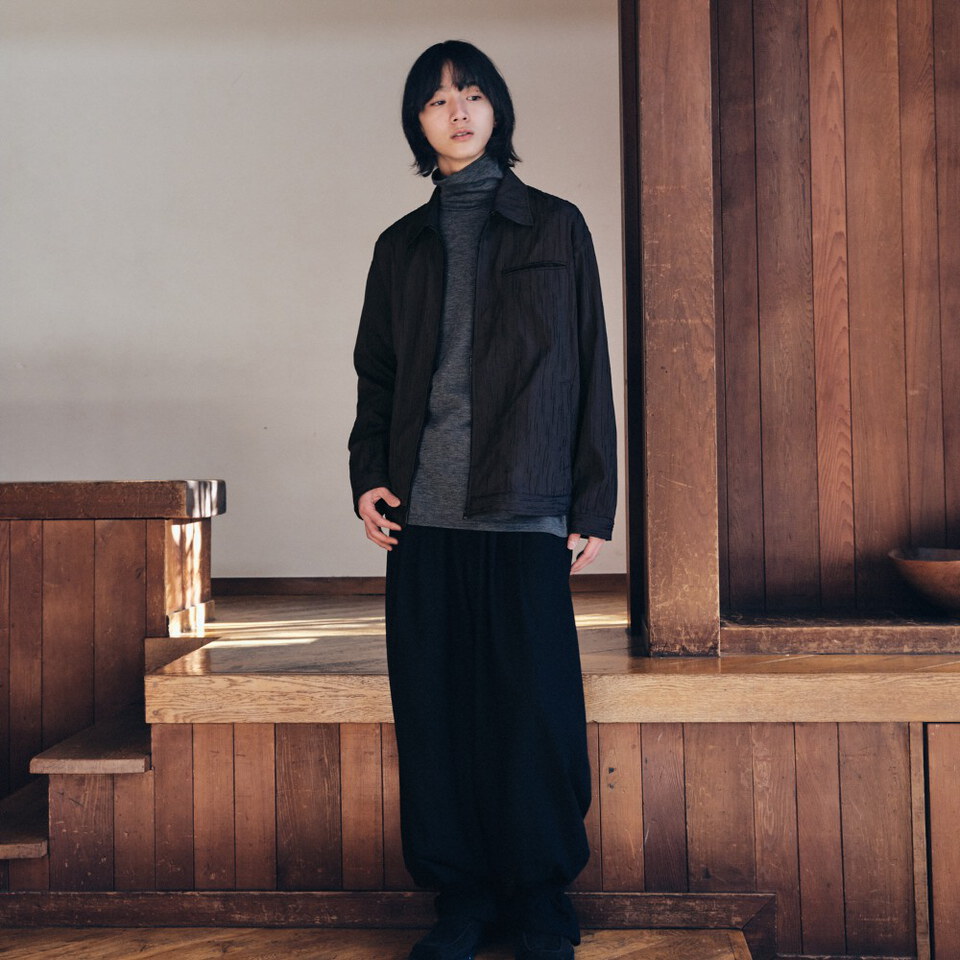 MLN1106-262 條紋寬版外套 unisex pouring jacket