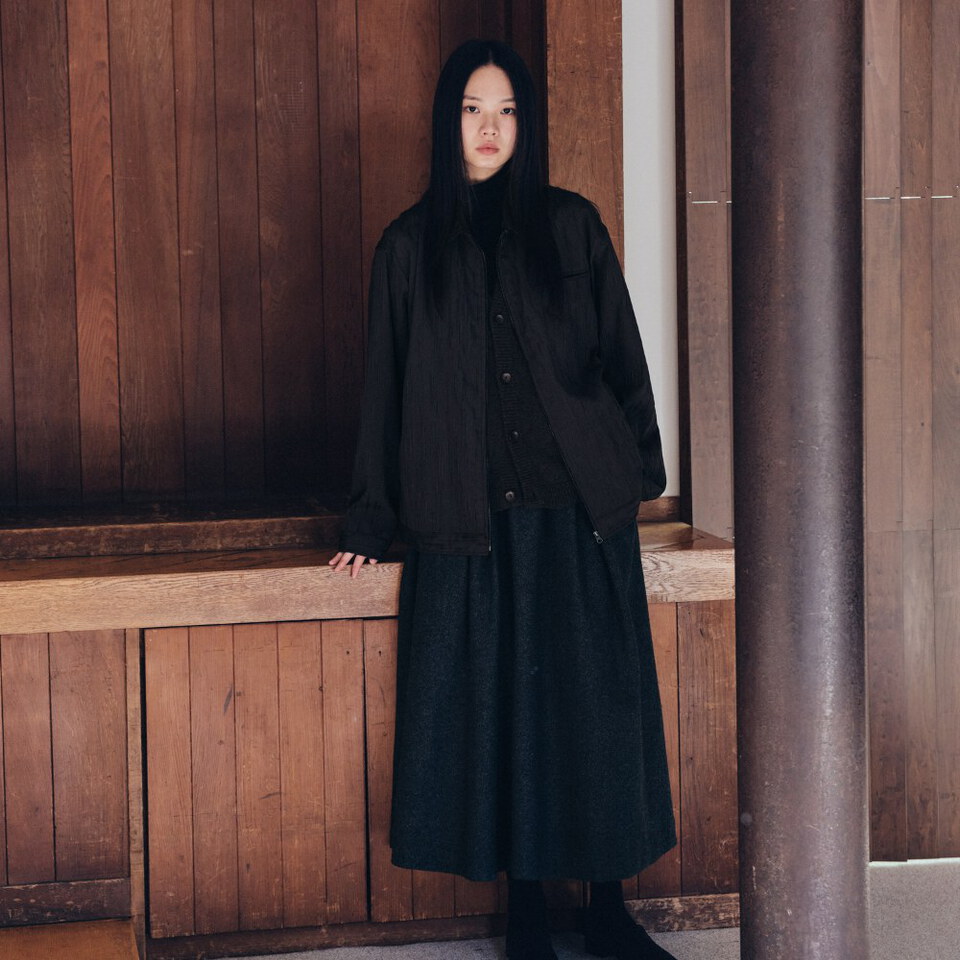 MLN1106-262 條紋寬版外套 unisex pouring jacket