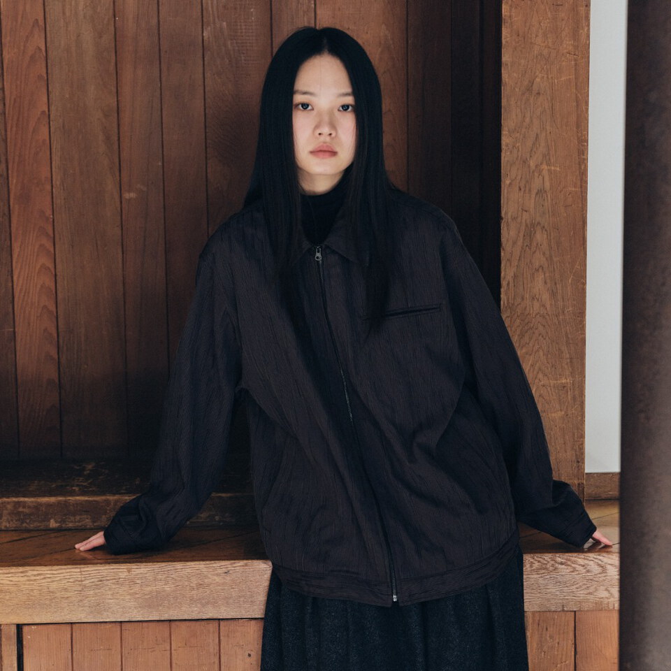 MLN1106-262 條紋寬版外套 unisex pouring jacket