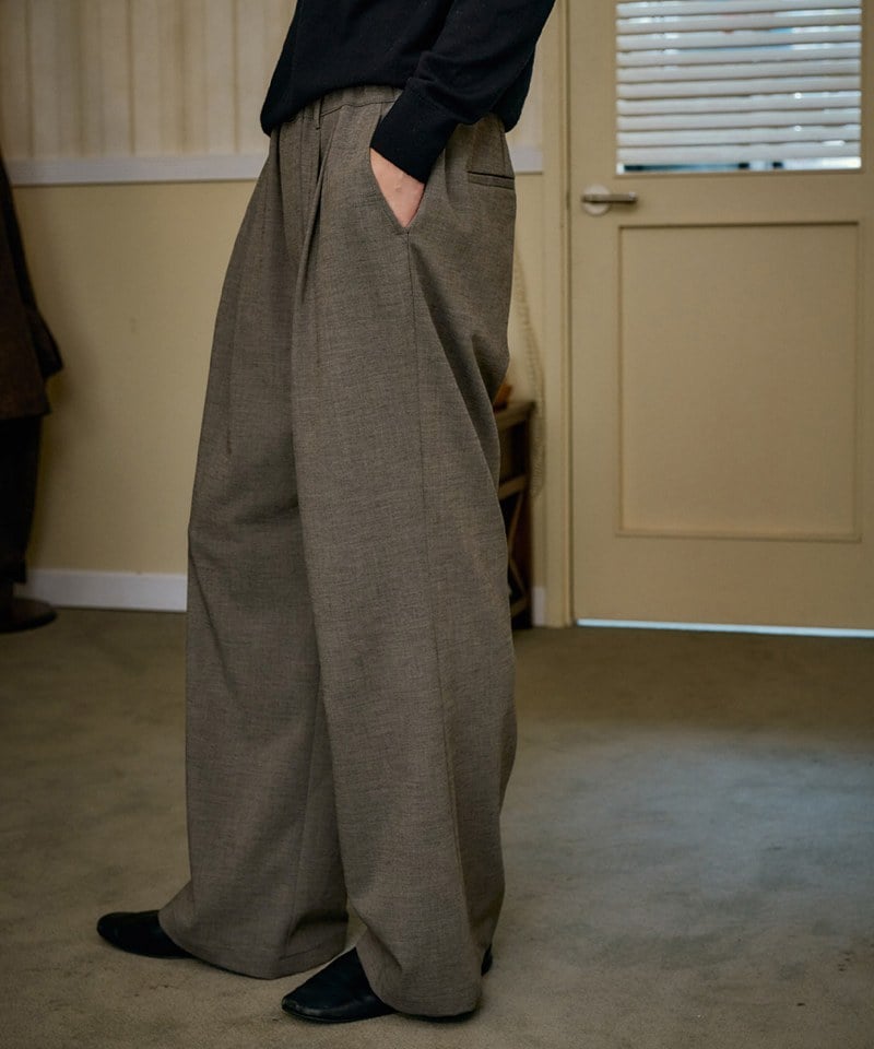 MLN1602-252 寬版垂墜靴型褲 unisex wide boots cut pants