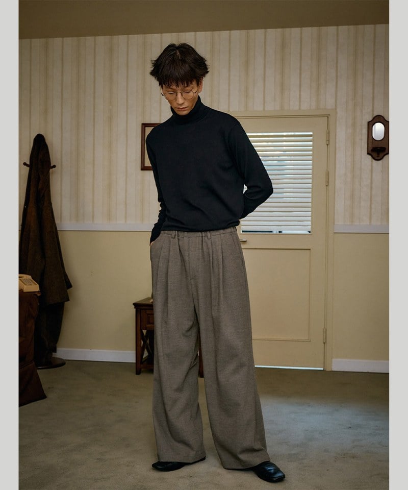 MLN1602-252 寬版垂墜靴型褲 unisex wide boots cut pants