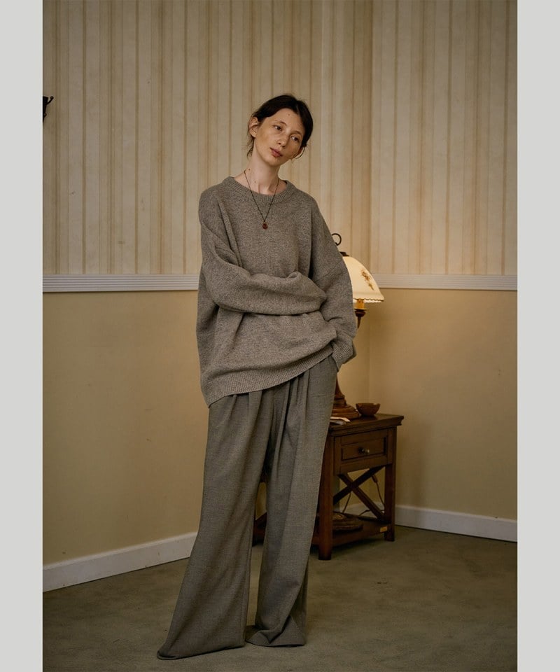 MLN1602-252 寬版垂墜靴型褲 unisex wide boots cut pants