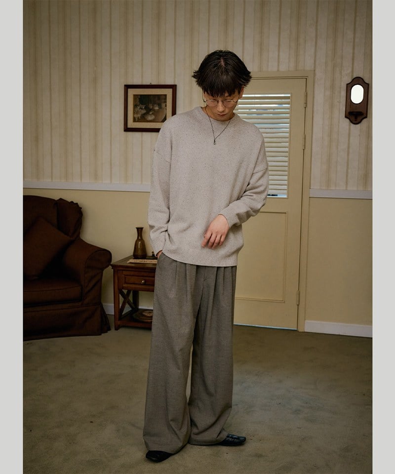 MLN1602-252 寬版垂墜靴型褲 unisex wide boots cut pants