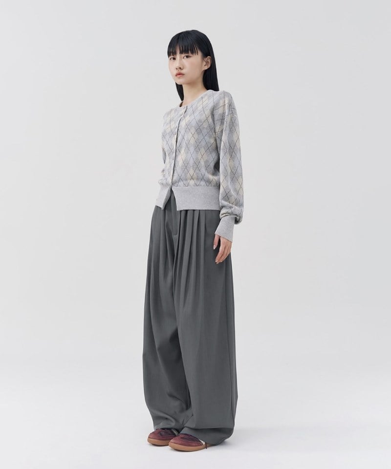 菱格紋針織開襟衫