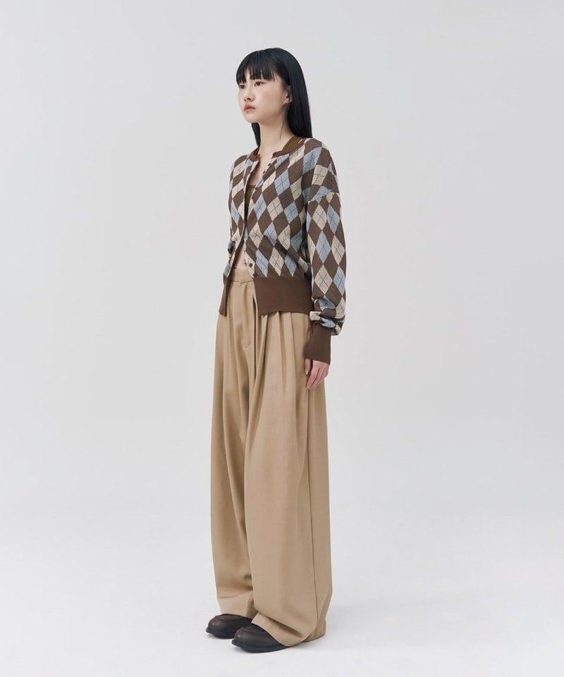 菱格紋針織開襟衫