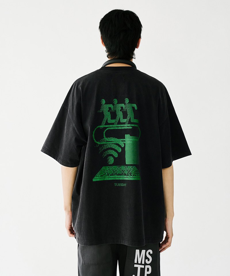 MSN0126-251 標語短袖上衣 Tue. I Need Wi-Fi Tee