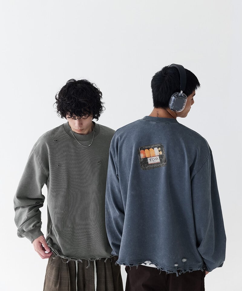 水洗趣味圖像上衣 Distressed Sushi Tee