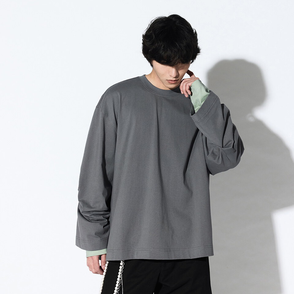 MSN0133-261 寬版長袖上衣Layered Process LS TEE