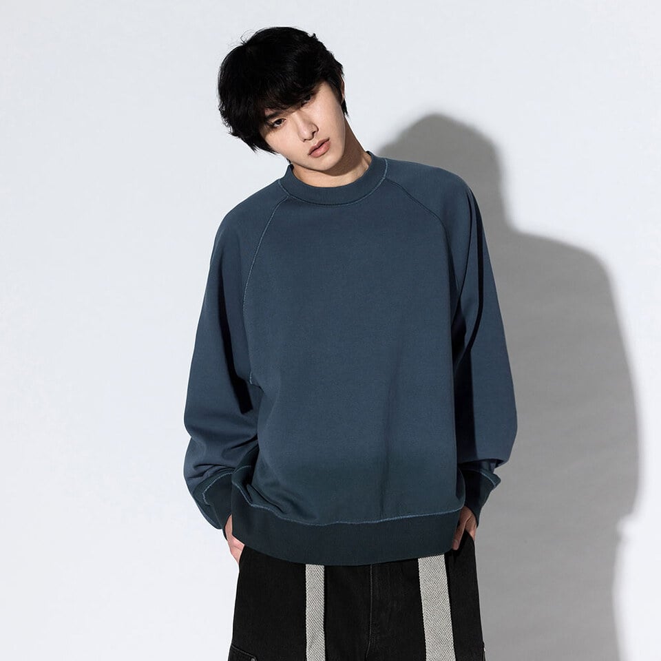 MSN0134-261 刷色圓領大學TEE Canvas Fade Crewneck
