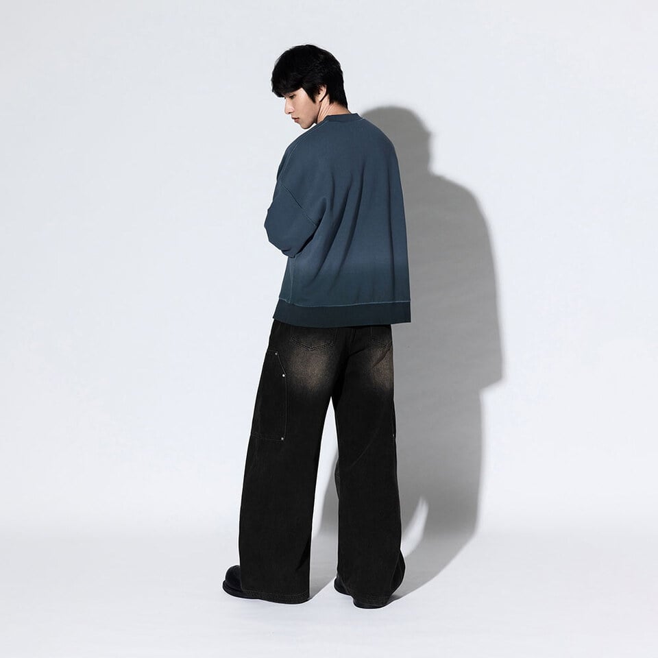 MSN0134-261 刷色圓領大學TEE Canvas Fade Crewneck