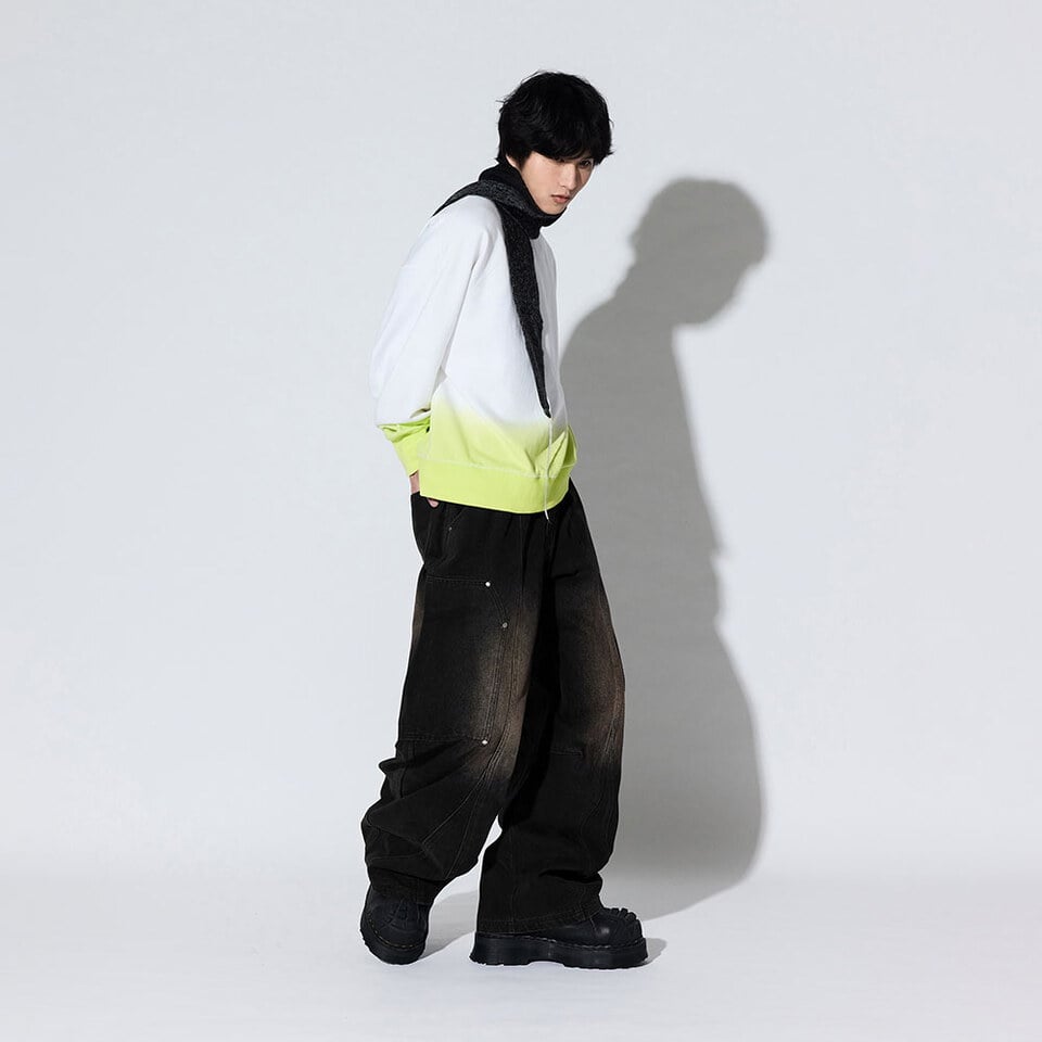 MSN0134-261 刷色圓領大學TEE Canvas Fade Crewneck