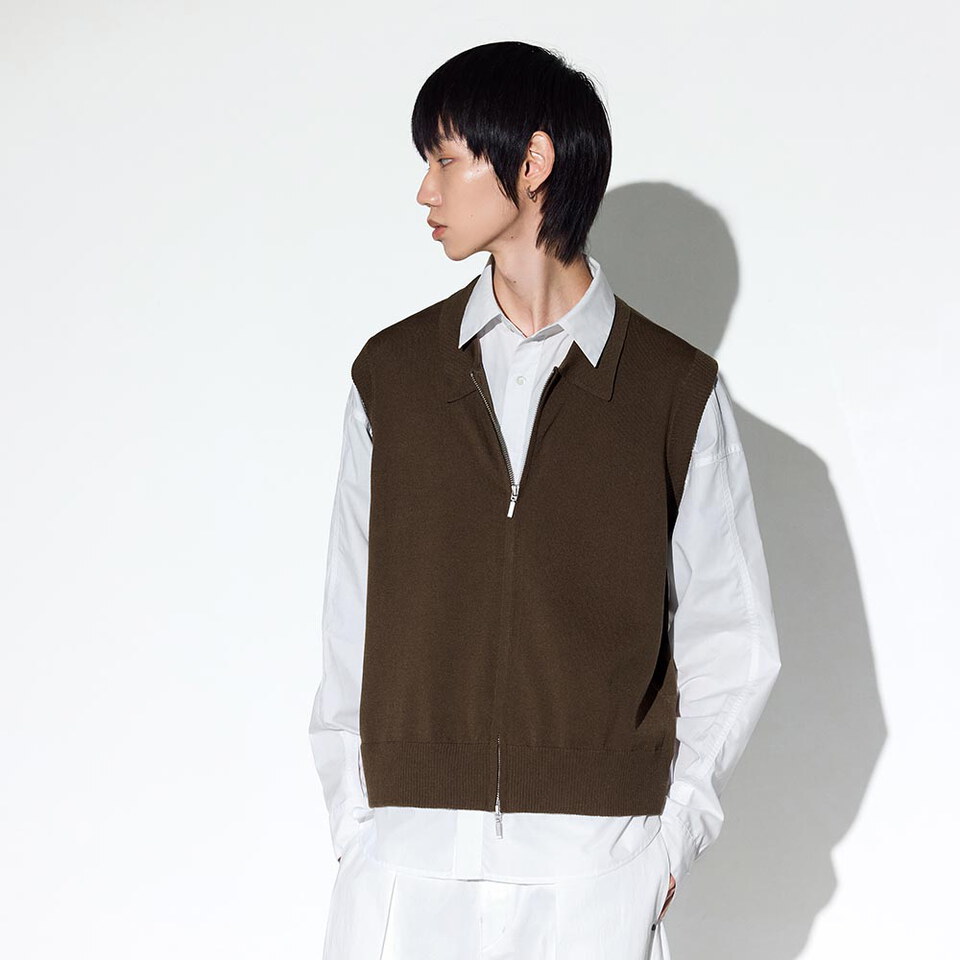 MSN0135-261 拉鍊針織背心 Axis Zip up Knit Vest