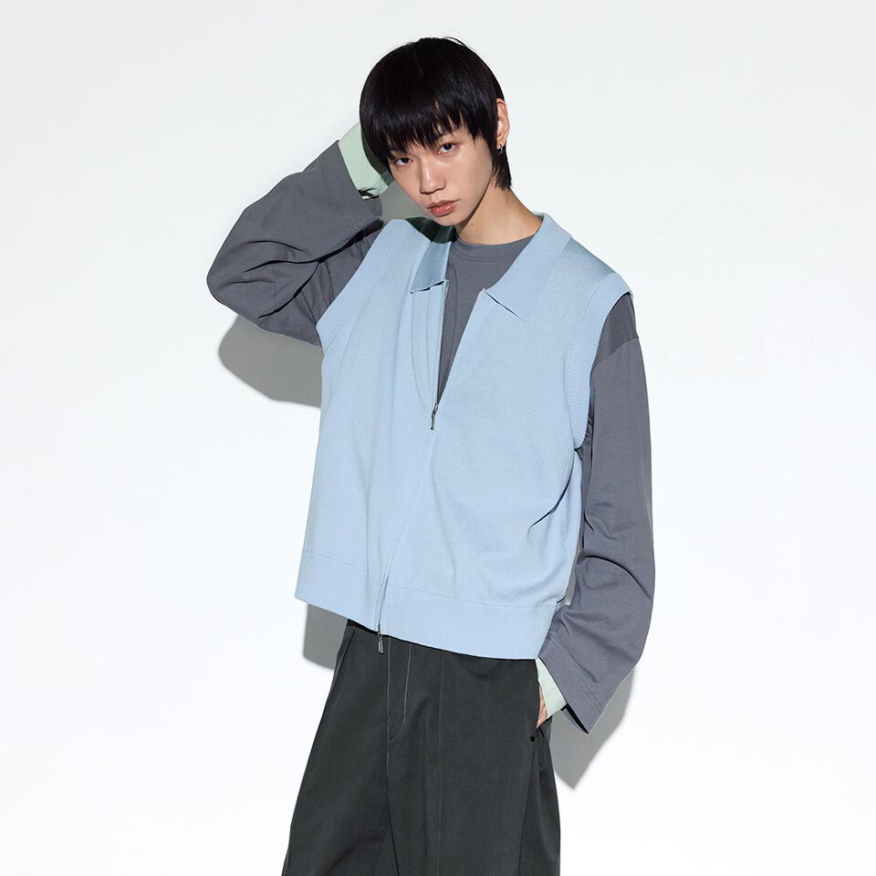 拉鍊針織背心 Axis Zip up Knit Vest