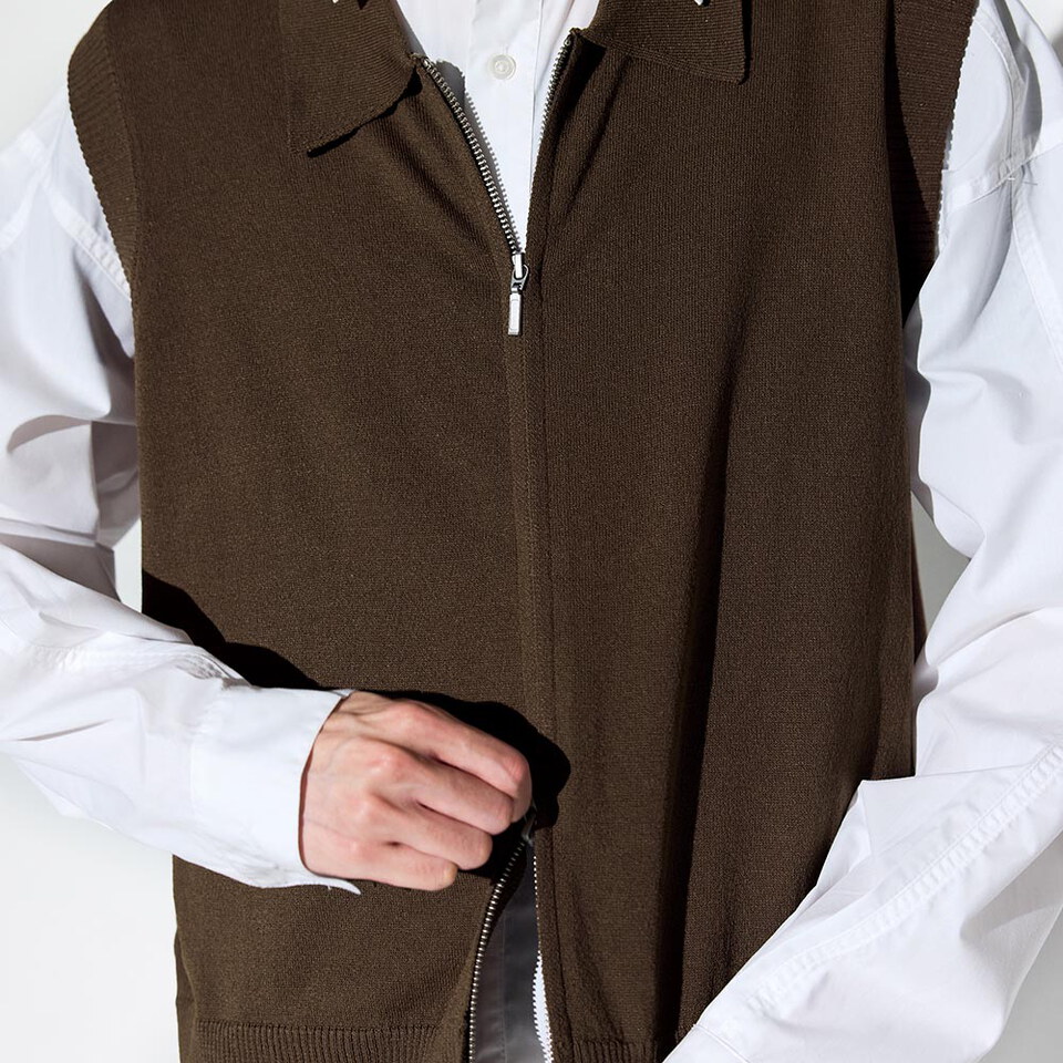 拉鍊針織背心 Axis Zip up Knit Vest