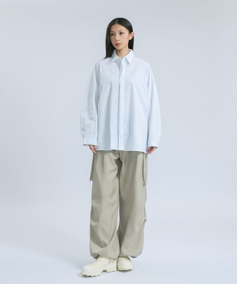 條紋襯衫Twin Paneled striped Shir - plain-me 搭配美好的一天 條紋襯衫Twin Paneled striped Shir - plain-me 搭配美好的一天