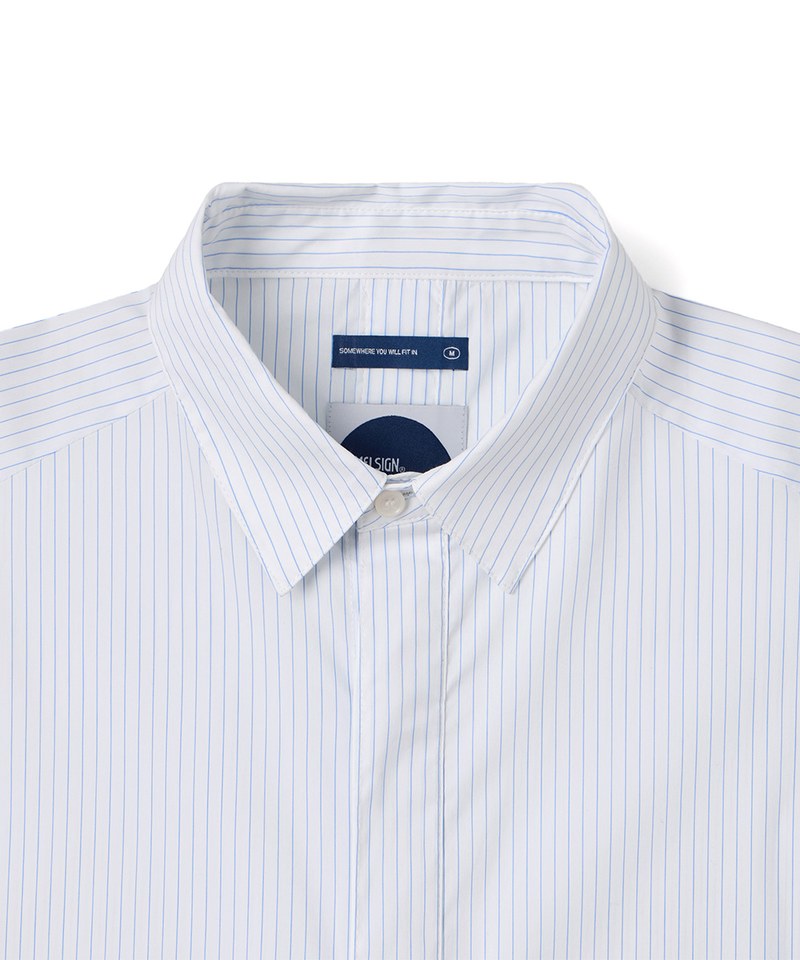 條紋襯衫Twin Paneled striped Shir - plain-me 搭配美好的一天 條紋襯衫Twin Paneled striped Shir - plain-me 搭配美好的一天
