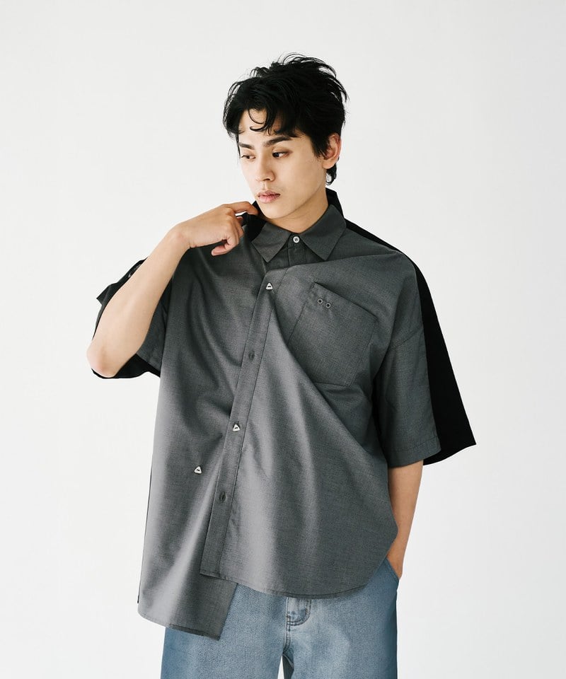 MSN0212-251 拼接短袖襯衫 Tone Merge SS Shirt