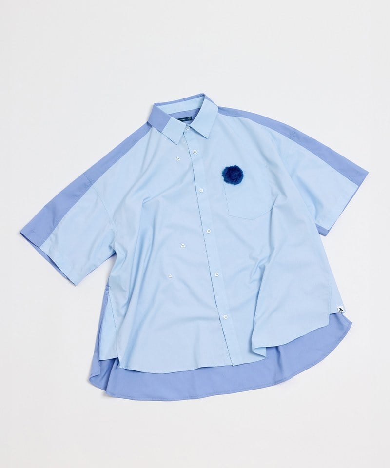 MSN0212-251 拼接短袖襯衫 Tone Merge SS Shirt