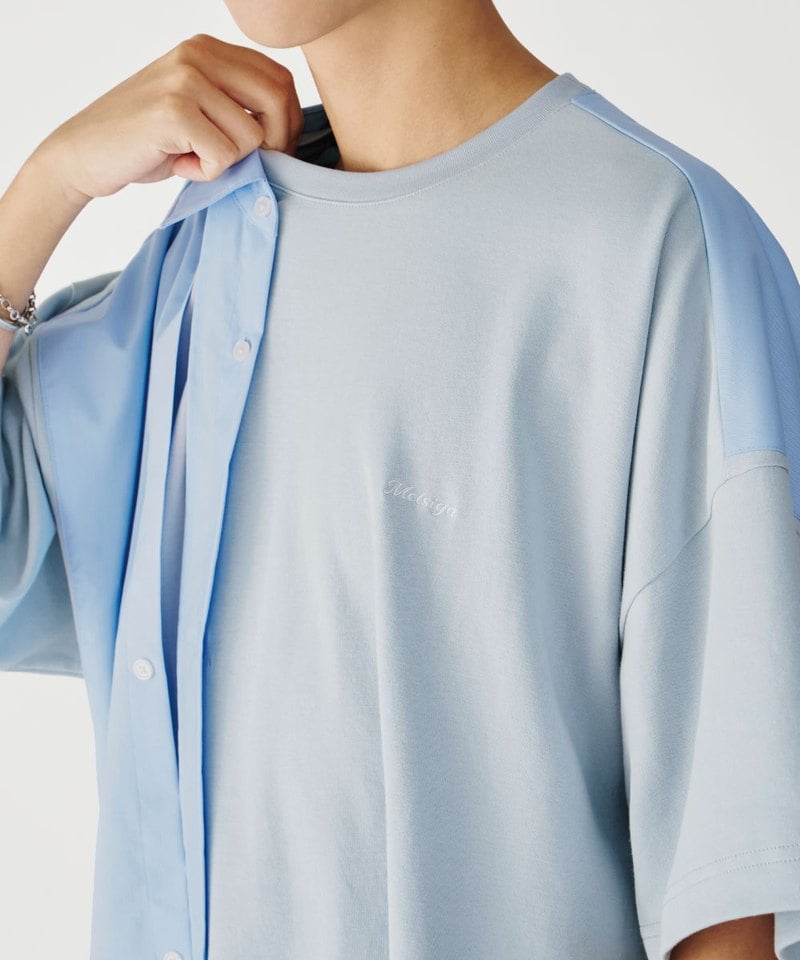 MSN0213-252 異材質拼接襯衫 Double Layer Shirt Tee