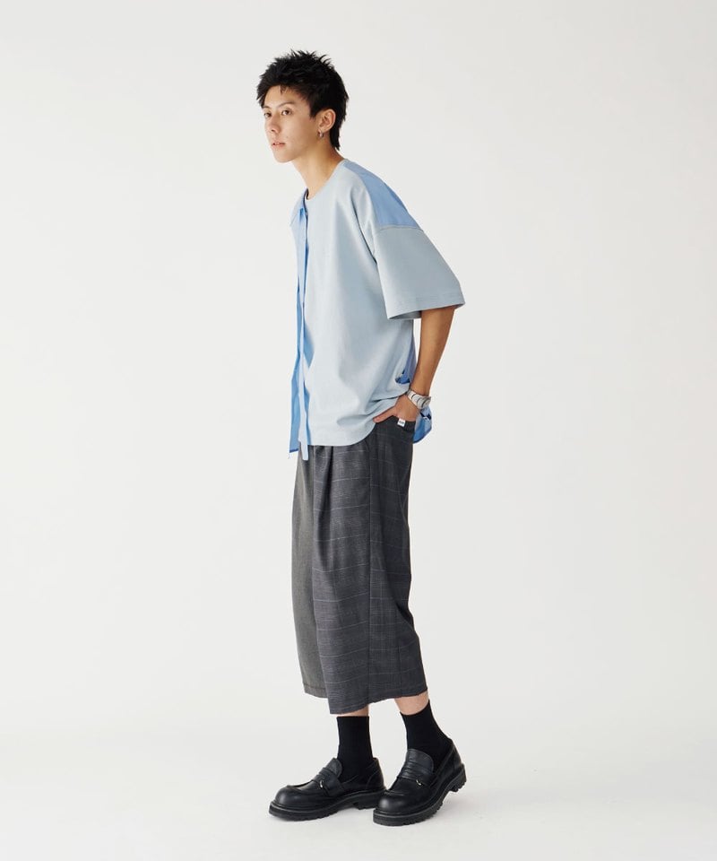 MSN0213-252 異材質拼接襯衫 Double Layer Shirt Tee