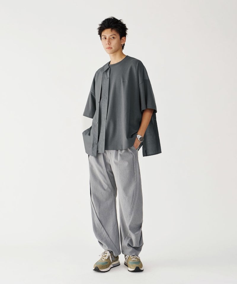 MSN0213-252 異材質拼接襯衫 Double Layer Shirt Tee