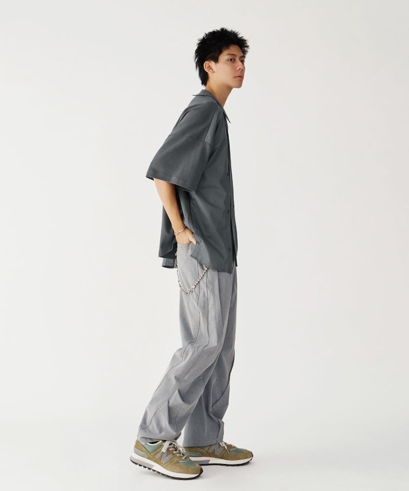 MSN0213-252 異材質拼接襯衫 Double Layer Shirt Tee