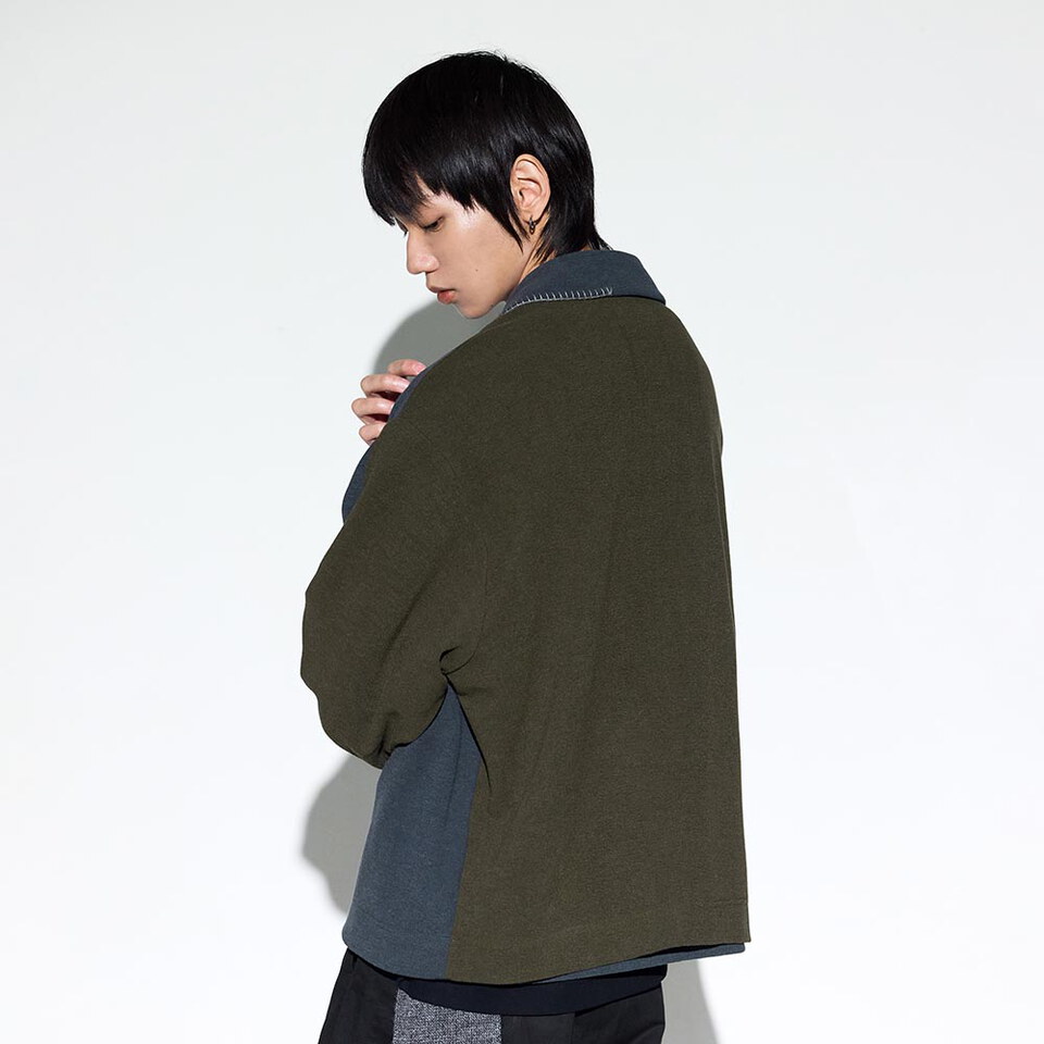 針織長袖襯衫 Merged Knit LS Shirt