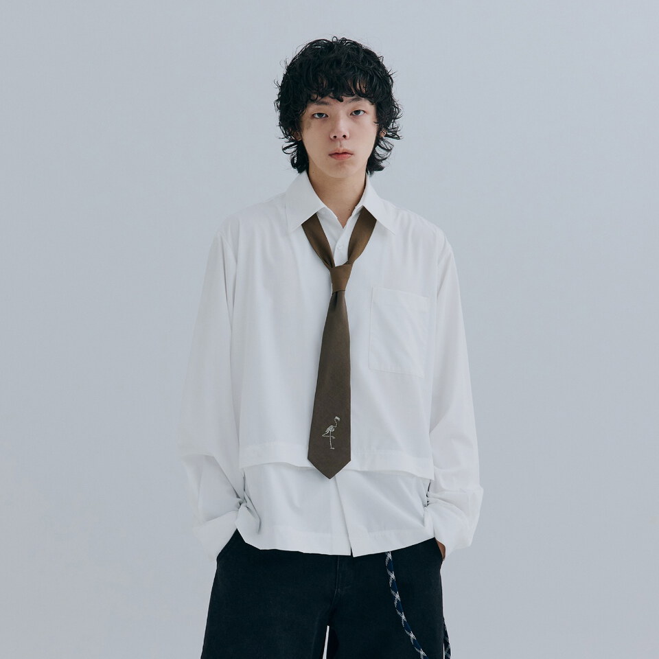 MSN0219-262 裁短長袖襯衫 Detachable Panel Shirt