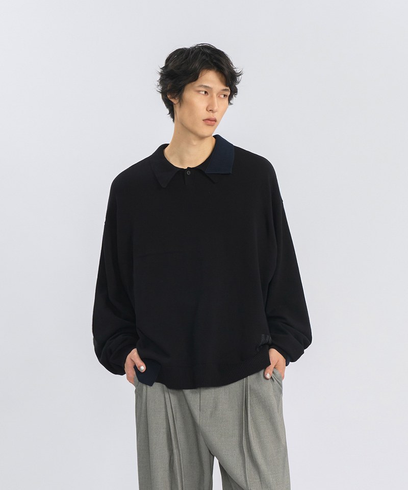 MSN0306-242 針織Polo衫 Off-balance Knit Polo Shirt