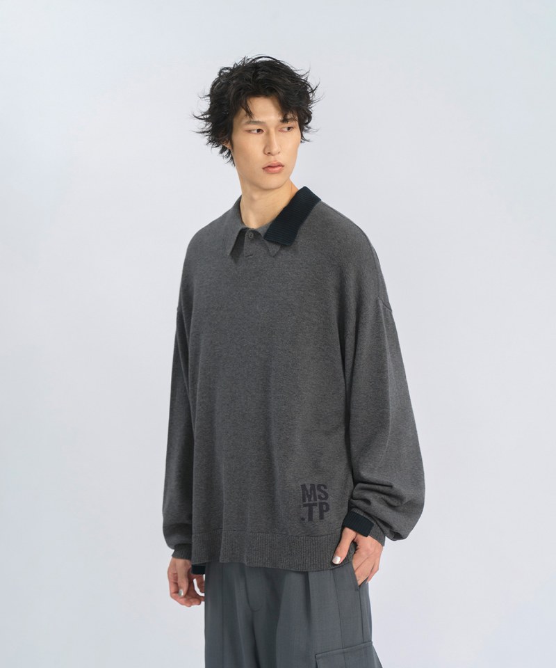 MSN0306-242 針織Polo衫 Off-balance Knit Polo Shirt