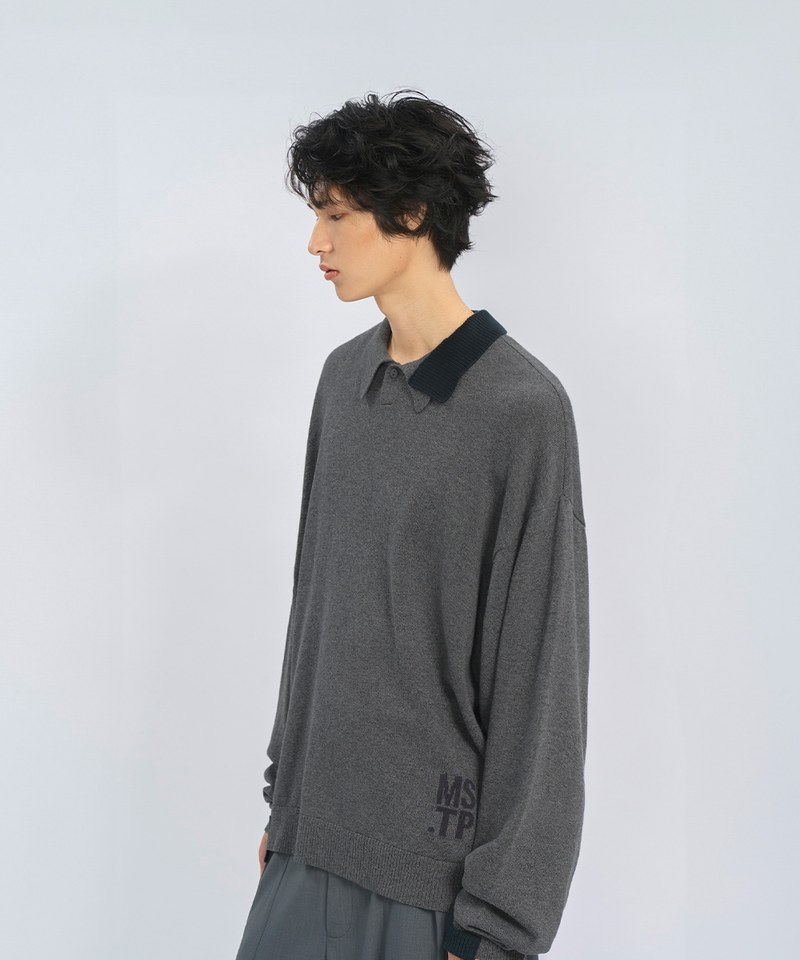 MSN0306-242 針織Polo衫 Off-balance Knit Polo Shirt