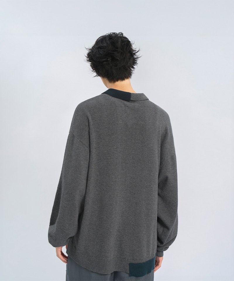 針織Polo衫 Off-balance Knit Polo Shirt