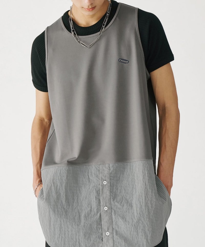 MSN0501-252 層次拼接背心 Layered Clip Vest