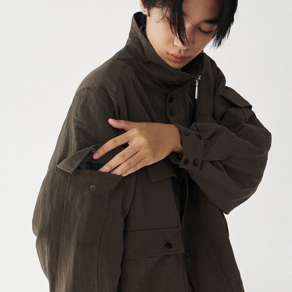 立體口袋拉鍊短外套 Zip up Pocket Short Jacket