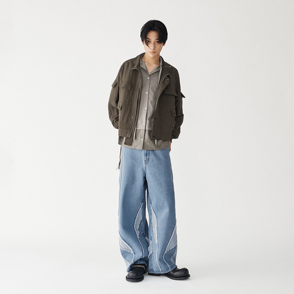 立體口袋拉鍊短外套 Zip up Pocket Short Jacket