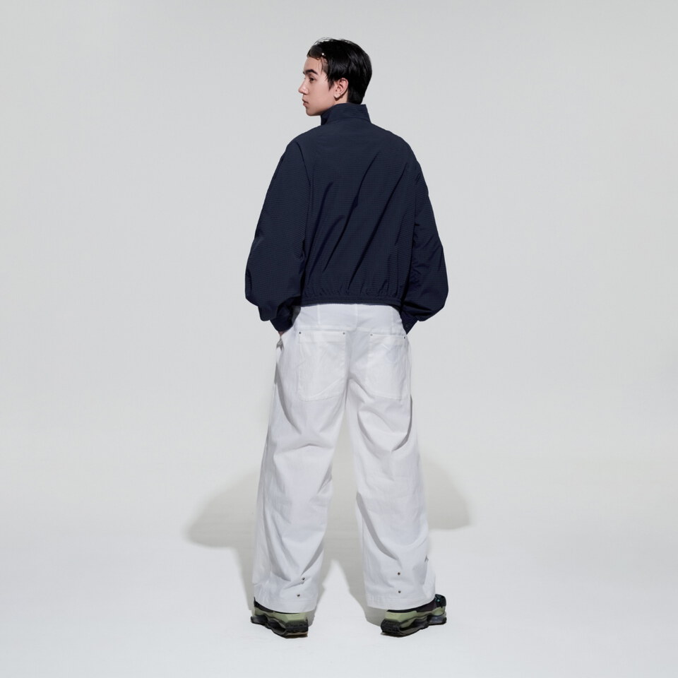 短版立領外套 Plaid Utility Jacket