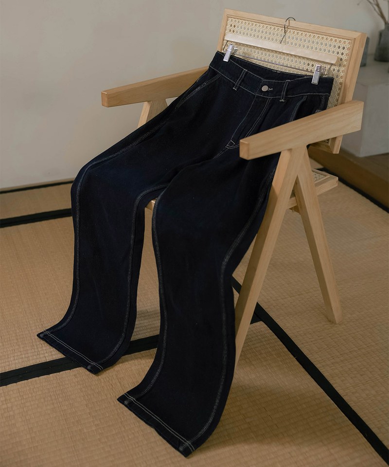 MELSIGN 直筒牛仔褲 Label Deep Denim