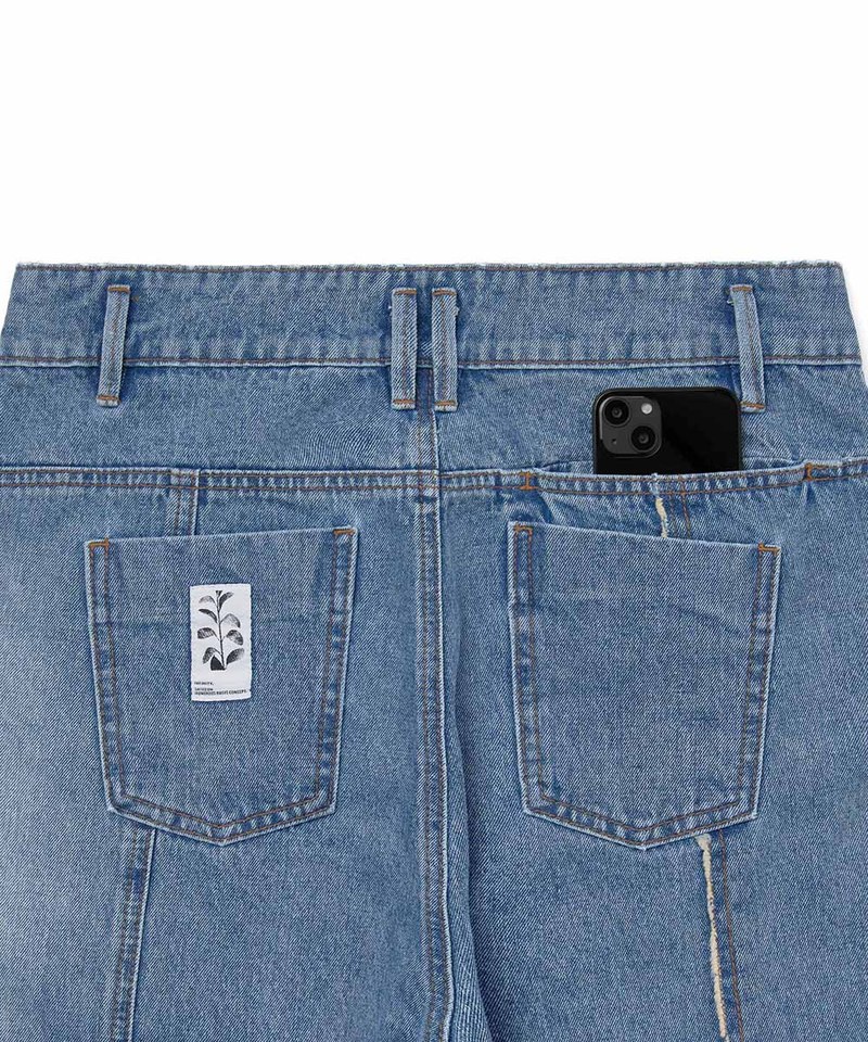 MELSIGN 牛仔長褲 Stitching Fringe Denim