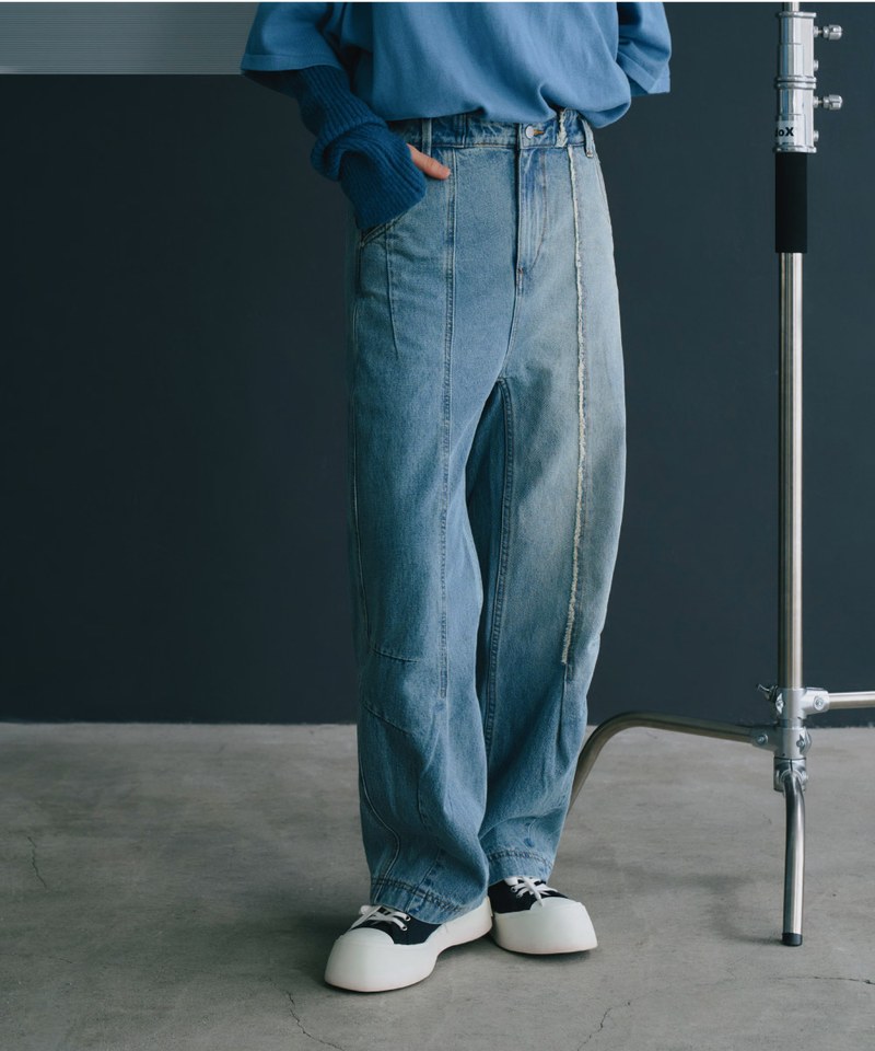 MSN1406-241 MELSIGN 拼接牛仔長褲 Stitching Fringe Denim