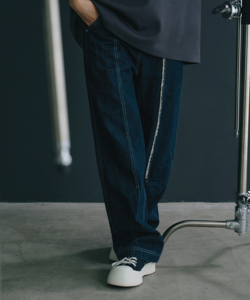 MELSIGN 拼接牛仔長褲 Stitching Fringe Denim