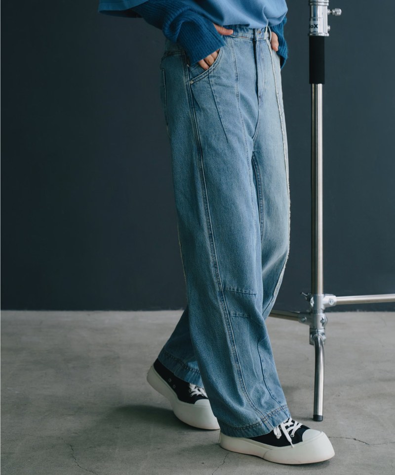 MELSIGN 拼接牛仔長褲 Stitching Fringe Denim