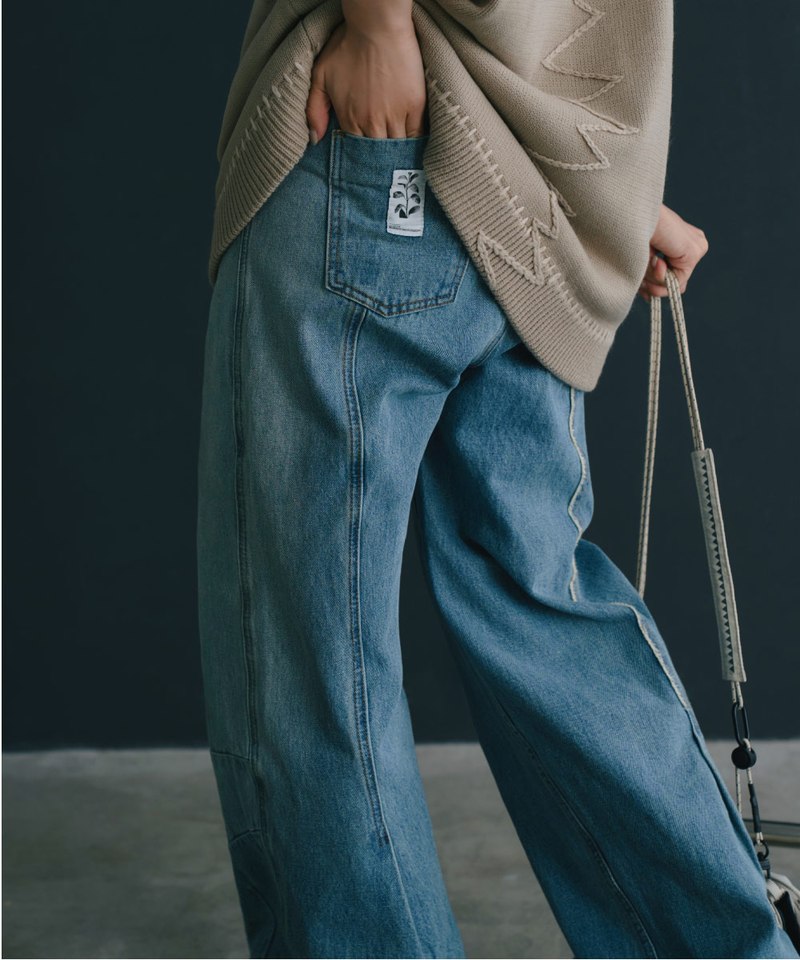 MELSIGN 拼接牛仔長褲 Stitching Fringe Denim