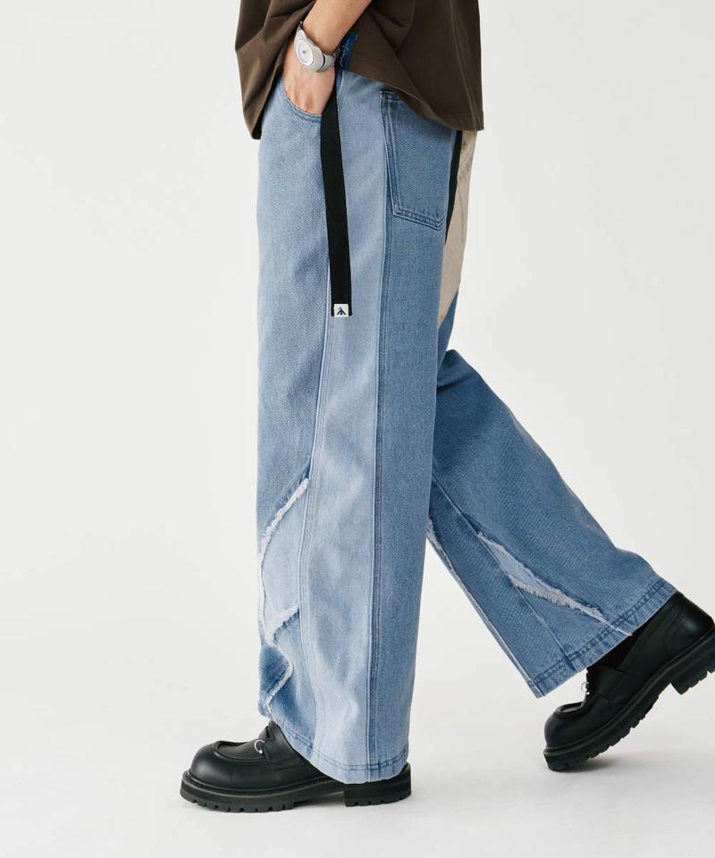 丹寧長褲 Frayed Panel Denim Jeans