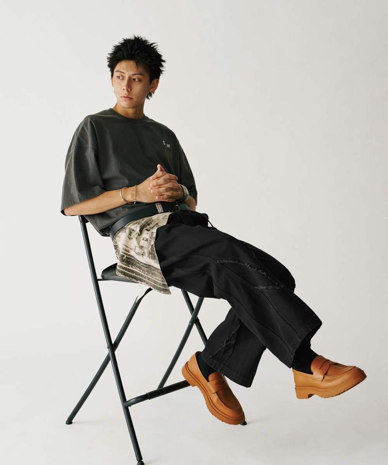 丹寧長褲 Frayed Panel Denim Jeans