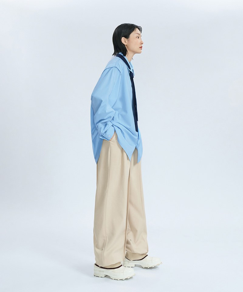 異材質寬鬆長褲 Oct Double Layer Comfy Trousers