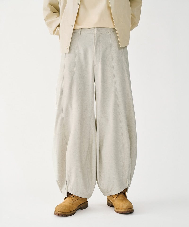 MSN1630-252 圓闊開衩長褲 Special Cutting Linen Pants