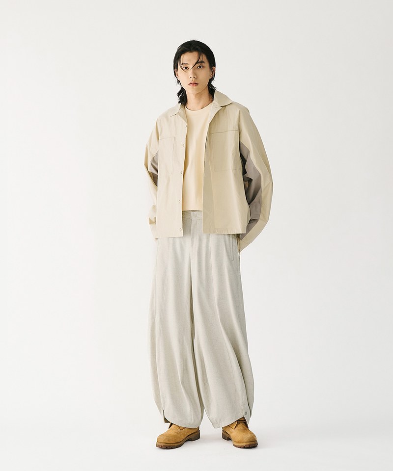 MSN1630-252 圓闊開衩長褲 Special Cutting Linen Pants
